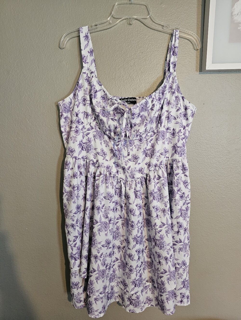 Scarlet Darkness Purple Floral Milkmaid Style Dress